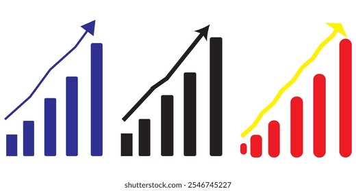 Statistics icon design isolated on flat black round button Statistics icon isolated, infographic chart symbol. design eps 10
