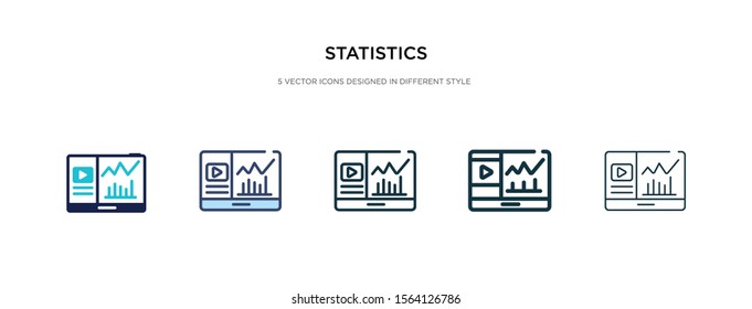 statistics icon in different style vector illustration. two colored and black statistics vector icons designed in filled, outline, line and stroke style can be used for web, mobile, ui