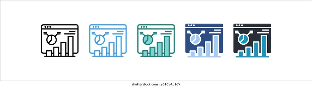 Statistics Icon In Different Style Vector