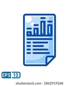 statistics icon in filled line style isolated on white background. EPS 10