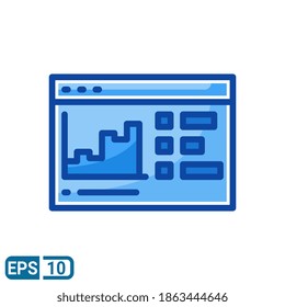icono de estadísticas con estilo de línea rellena aislado en fondo blanco. EPS 10