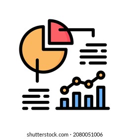 Statistics Icon, Filled Line style icon vector illustration, Suitable for website, mobile app, print, presentation, infographic and any other project.