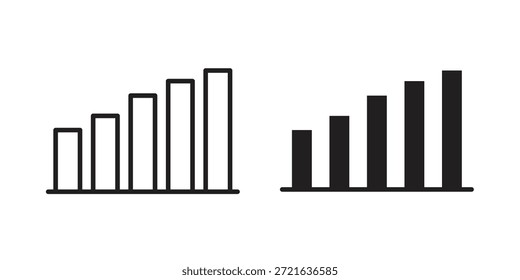 Statistiksymbol in gefüllt, dünne Linie, Strichstil für Website und Apps