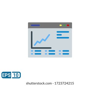 statistics icon in flat style , infographic chart symbol. vector illustration for web site or mobile app. Editable color. EPS 10