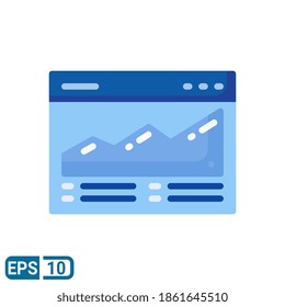 statistics icon in flat style isolated on white background. Editable color. EPS 10