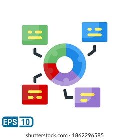 statistics icon in flat style isolated on white background. Editable color. EPS 10