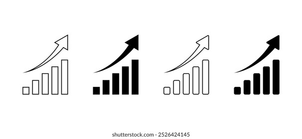 Statistics icon in generic style. Increase graph concept