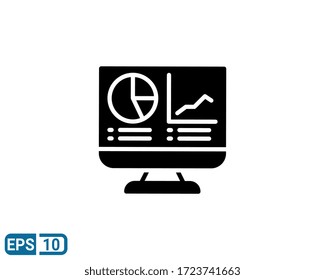 statistics icon in glyph style isolated on white background. illustration for graphic designer, website, UI. EPS 10
