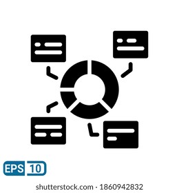 statistics icon in glyph style isolated on white background. EPS 10
