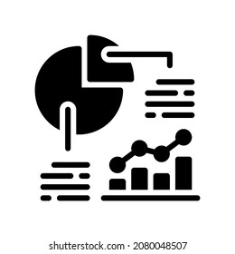 Icono de estadísticas, Icono de estilo glifo ilustración vectorial, Adecuado para sitio web, aplicación móvil, impresión, presentación, infografía y cualquier otro proyecto.