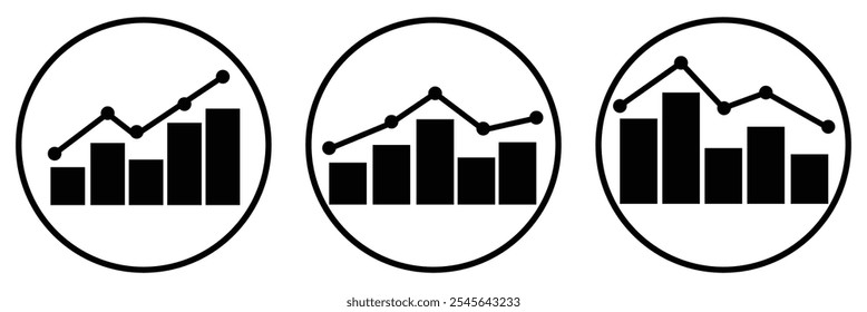 statistics icon, growing graph bar chart icon on isolated background eps 10. vector illustration .