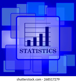 Statistics icon. Internet button on abstract background. 