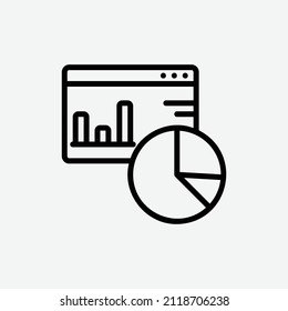  statistics icon, isolated ecommerce outline icon in light grey background, perfect for website, blog, logo, graphic design, social media, UI, mobile app, EPS 10 vector illustration
