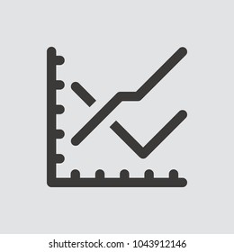 statistics icon isolated of flat style. Vector illustration.