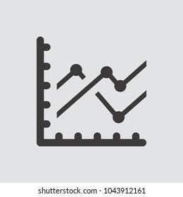 statistics icon isolated of flat style. Vector illustration.