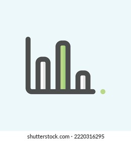  icono de estadísticas, aislado icono de esquema de color Diseño gráfico en fondo azul claro, perfecto para sitio web, blog, logo, diseño gráfico, medios sociales, interfaz de usuario, aplicación móvil