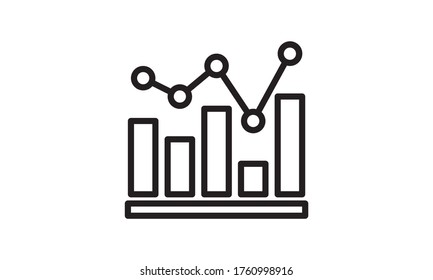 Statistisches Symbol einzeln, Symbol für Infografiken. Statistik, Bericht.