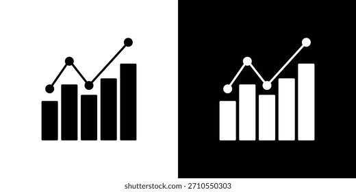 Statistics icon line art editable stroke and solid collection for app design