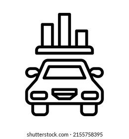 Statistics Icon. Line Art Style Design Isolated On White Background