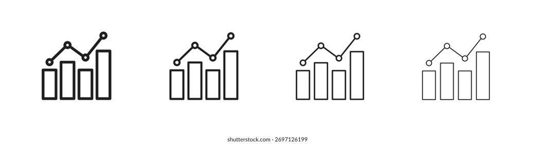 Design de linha de ícone de estatística. conjunto de ícone de vetor de linha fina.