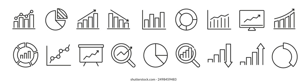 Statistics icon. Statistics line icon set.