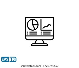 statistics icon in line style isolated on white background. illustration for graphic designer, website, UI. EPS 10