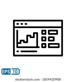 statistics icon in line style isolated on white background. EPS 10