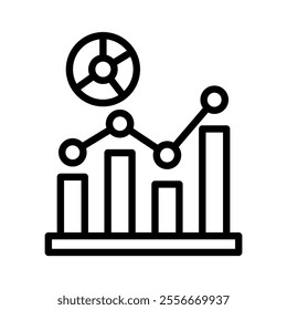 statistics icon line vector illustration on white background.