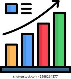 Statistics Icon Lineal Color Vector Illustration