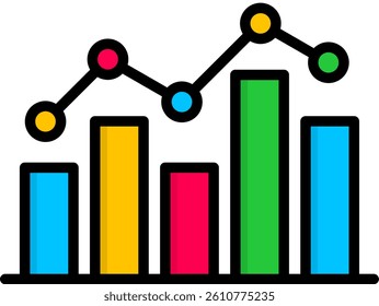 Statistics Icon Lineal Color Vector Illustration