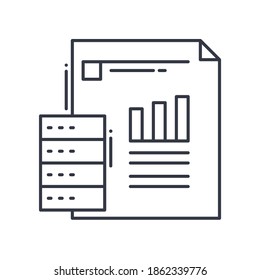Statistics icon, linear isolated illustration, thin line vector, web design sign, outline concept symbol with editable stroke on white background.