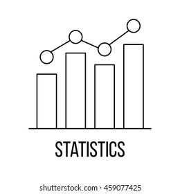 Statistics icon or logo line art style. Vector Illustration.