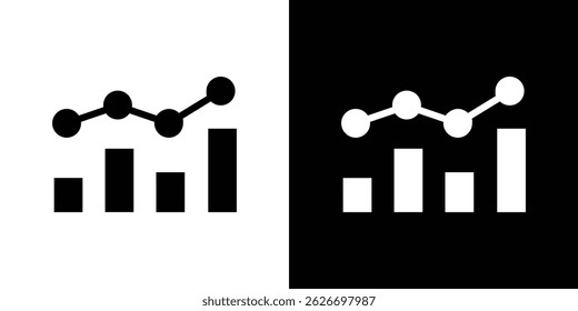 Statistiksymbol für das Logo des Designs der mobilen App-Benutzeroberfläche.