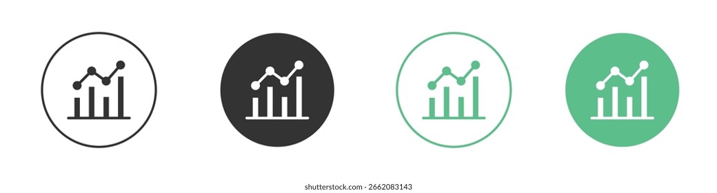 Statistiksymbol Minimaler flacher Linien-Vektorsymbol-Satz.