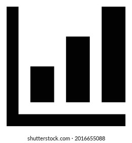 Icono de estadísticas en el fondo blanco.
