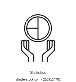 statistics icon. Outline style icon design isolated on white background