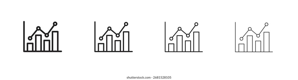 Conjunto de Vectores de esquema de iconos de estadísticas. Mejor para el Web, móvil, ui