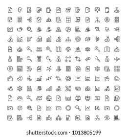 Statistics icon set. Collection of high quality black outline logo for web site design and mobile apps. Vector illustration on a white background.