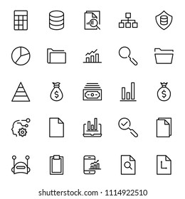 Statistics icon set. Collection of high quality black outline logo for web site design and mobile apps. Vector illustration on a white background.