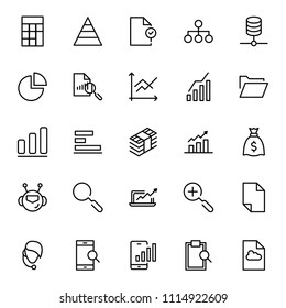 Statistics icon set. Collection of high quality black outline logo for web site design and mobile apps. Vector illustration on a white background.