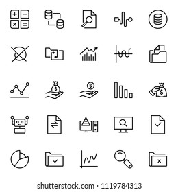 Statistics icon set. Collection of high quality black outline logo for web site design and mobile apps. Vector illustration on a white background.