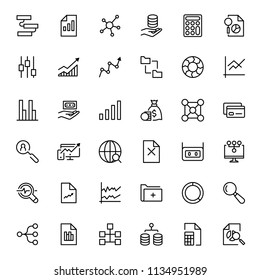Statistics icon set. Collection of high quality black outline logo for web site design and mobile apps. Vector illustration on a white background.