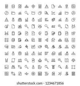 Statistics icon set. Collection of high quality black outline logo for web site design and mobile apps. Vector illustration on a white background.