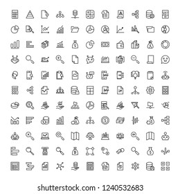 Statistics icon set. Collection of high quality black outline logo for web site design and mobile apps. Vector illustration on a white background.