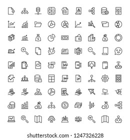 Statistics icon set. Collection of high quality black outline logo for web site design and mobile apps. Vector illustration on a white background.