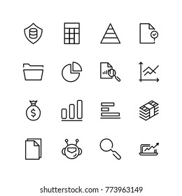 Statistics icon set. Collection of high quality black outline logo for web site design and mobile apps. Vector illustration on a white background.