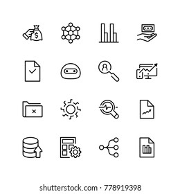 Statistics icon set. Collection of high quality black outline logo for web site design and mobile apps. Vector illustration on a white background.