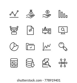 Statistics icon set. Collection of high quality black outline logo for web site design and mobile apps. Vector illustration on a white background.