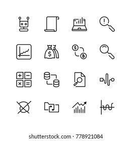 Statistics icon set. Collection of high quality black outline logo for web site design and mobile apps. Vector illustration on a white background.