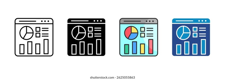 Statistics Icon Set Multiple Style Collection